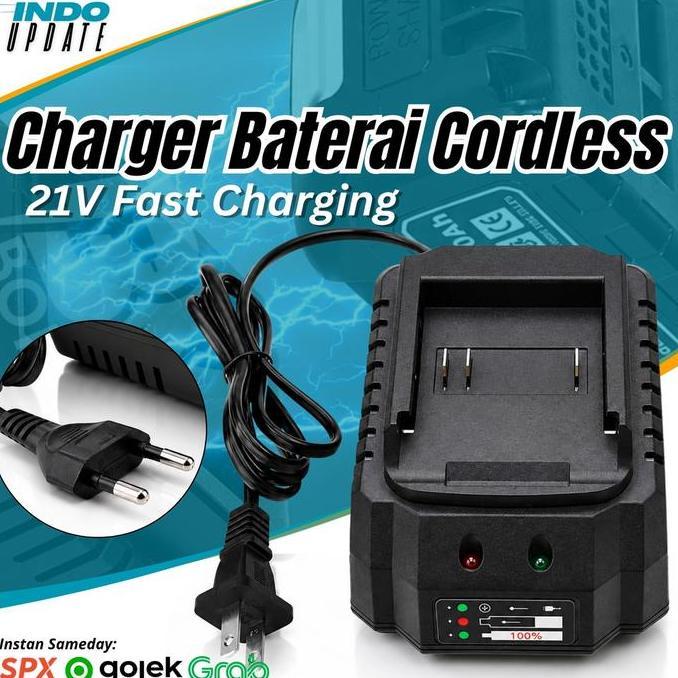 Charger Makita Lithium Bor 21V Charger Adaptor Casan Cas Baterai Cordless Nagawa Bor Impact Wrench K