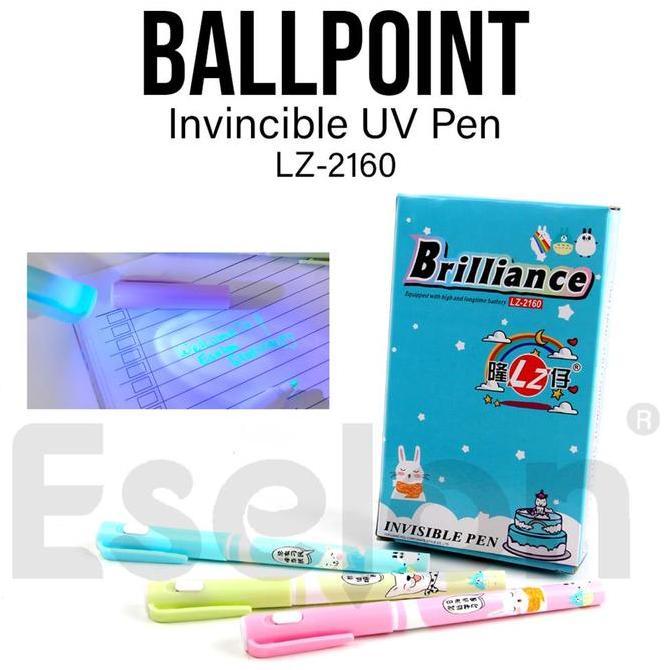 12pcs Pulpen Lampu Ajaib 2160 / Invisible Pen Senter UV