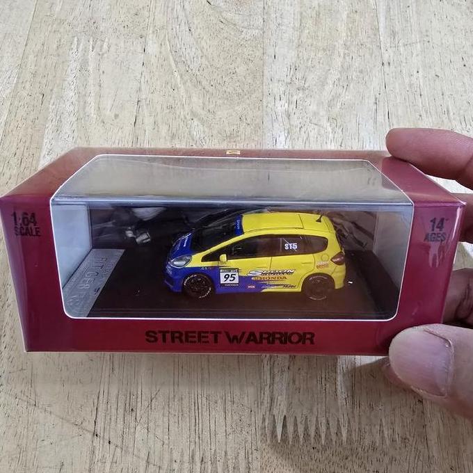 Street Warrior Honda Jazz Fit GE8 RS spoon Edition Diecast Koleksi Mobil Mainan Mini Scale 1/64 Hot 