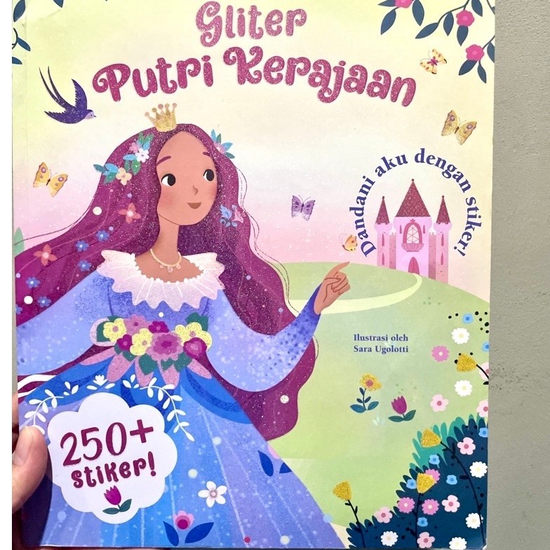 Buku Glitter Putri Kerajaan dengan stiker 250+ buku mewarnai glitter anak (ex display store/no compl
