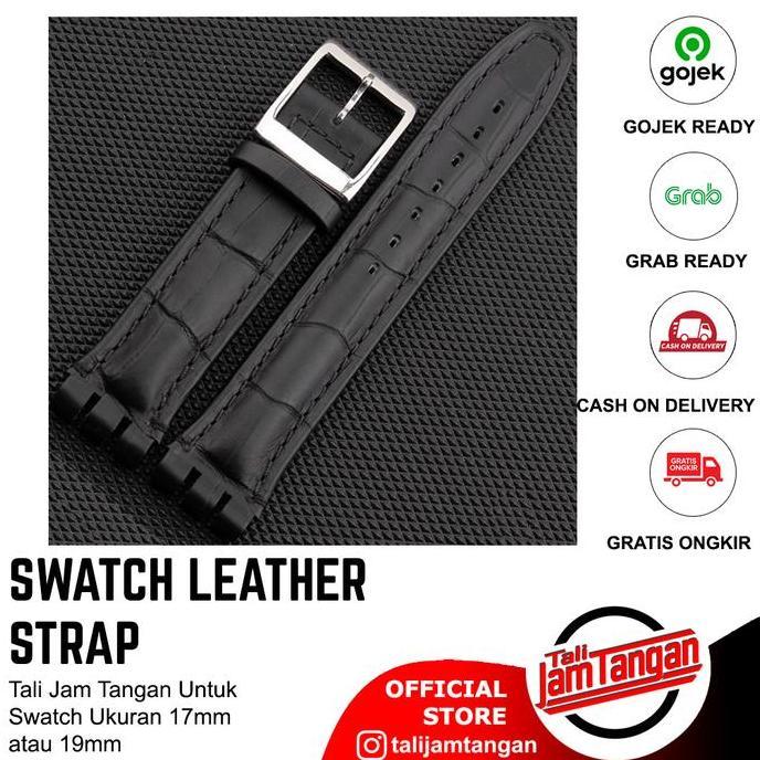 Ready 19mm Swatch Croco Leather Strap Tali Jam Swatch Kulit