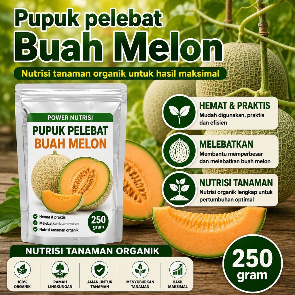 pupuk buah melon booster melon pelebat buah melon nutrisi melon isi 250gram