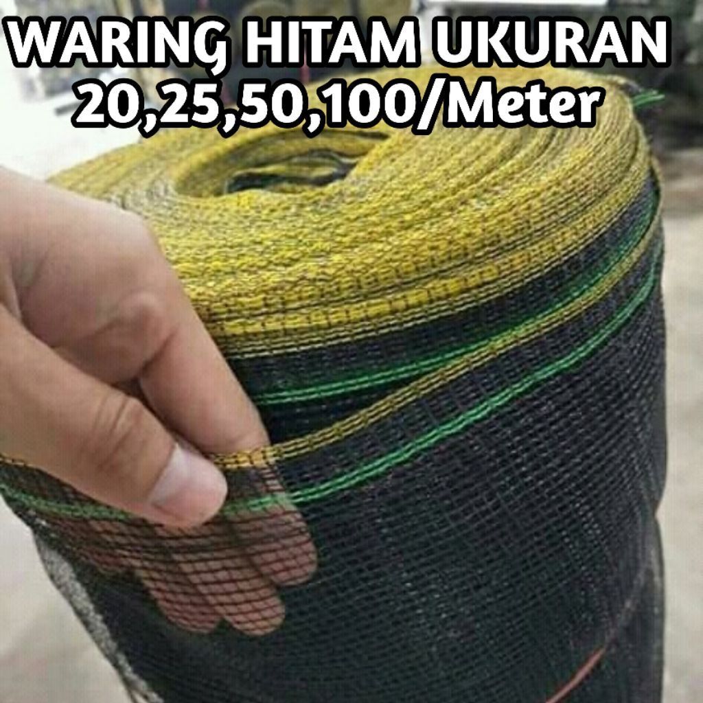 Waring Hitam 1 Roll panjang 20/25/50/100 Meter/waring hitam/jaring TL pagar  ayam pagar tanaman