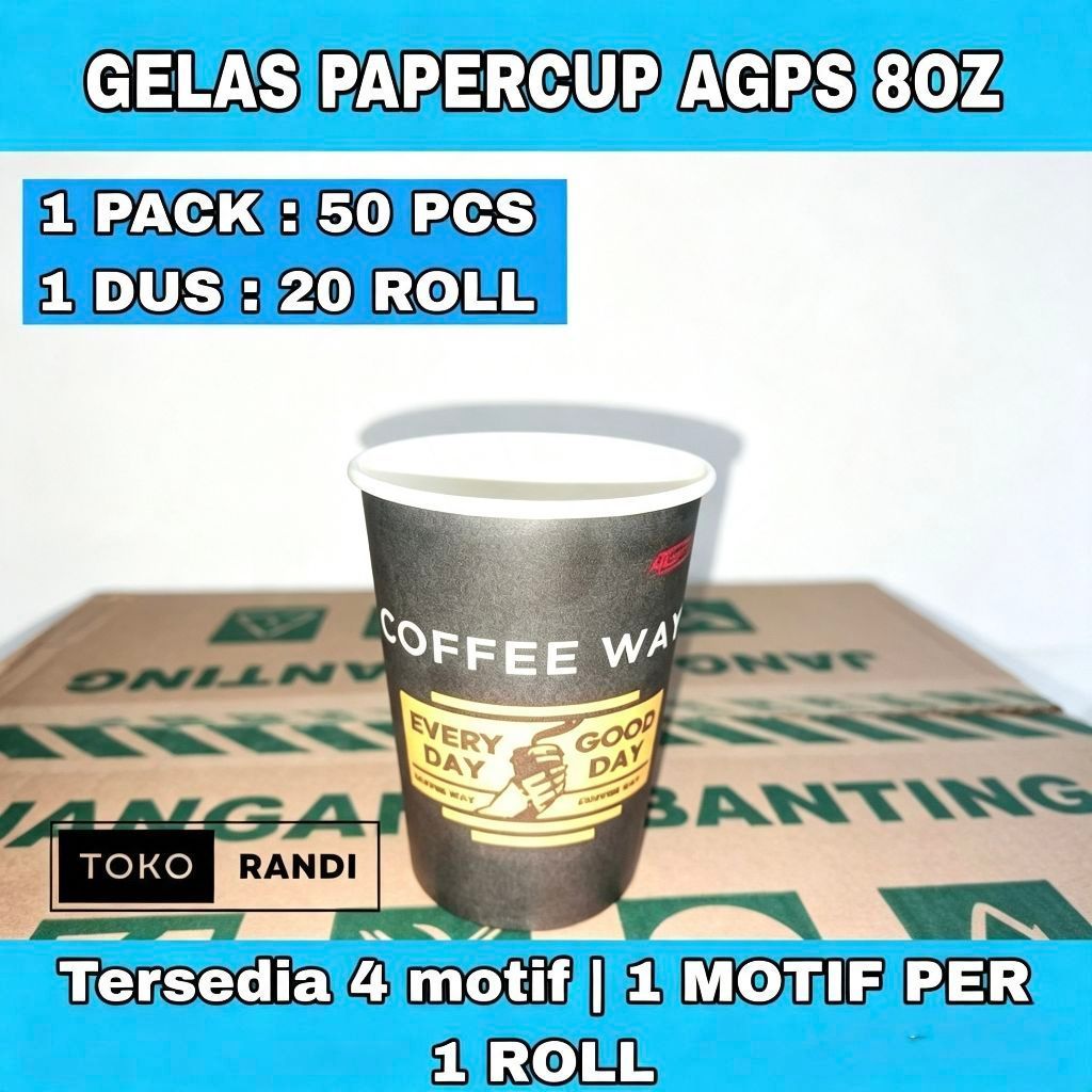 Paper Cup / Gelas Kopi Agps 8oz Gelas Cup Motif