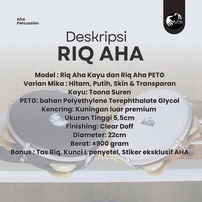 Tamborin Riq Aha Percussion - Alat Musik Berkualitas Tinggi