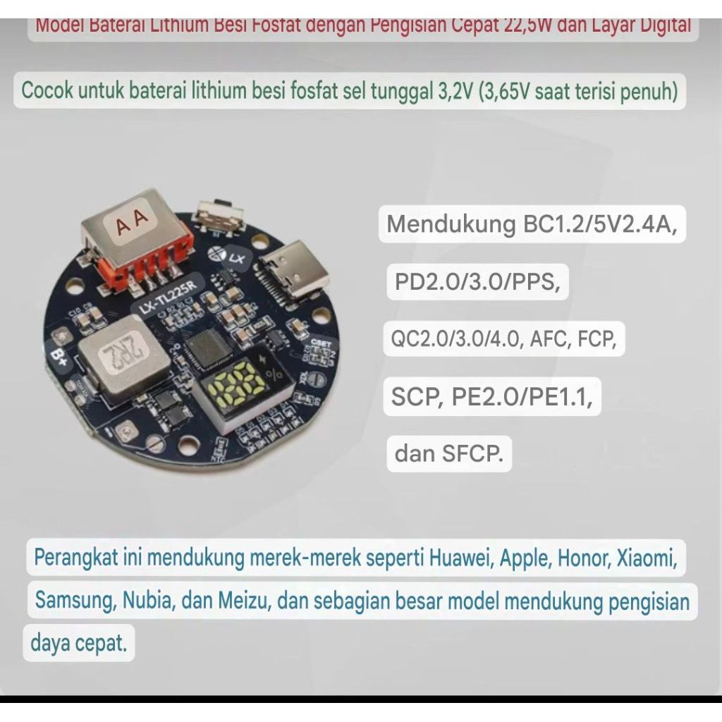 Modul Powerbank Lifepo4 Fast Charging 22.5W ORIGINAL