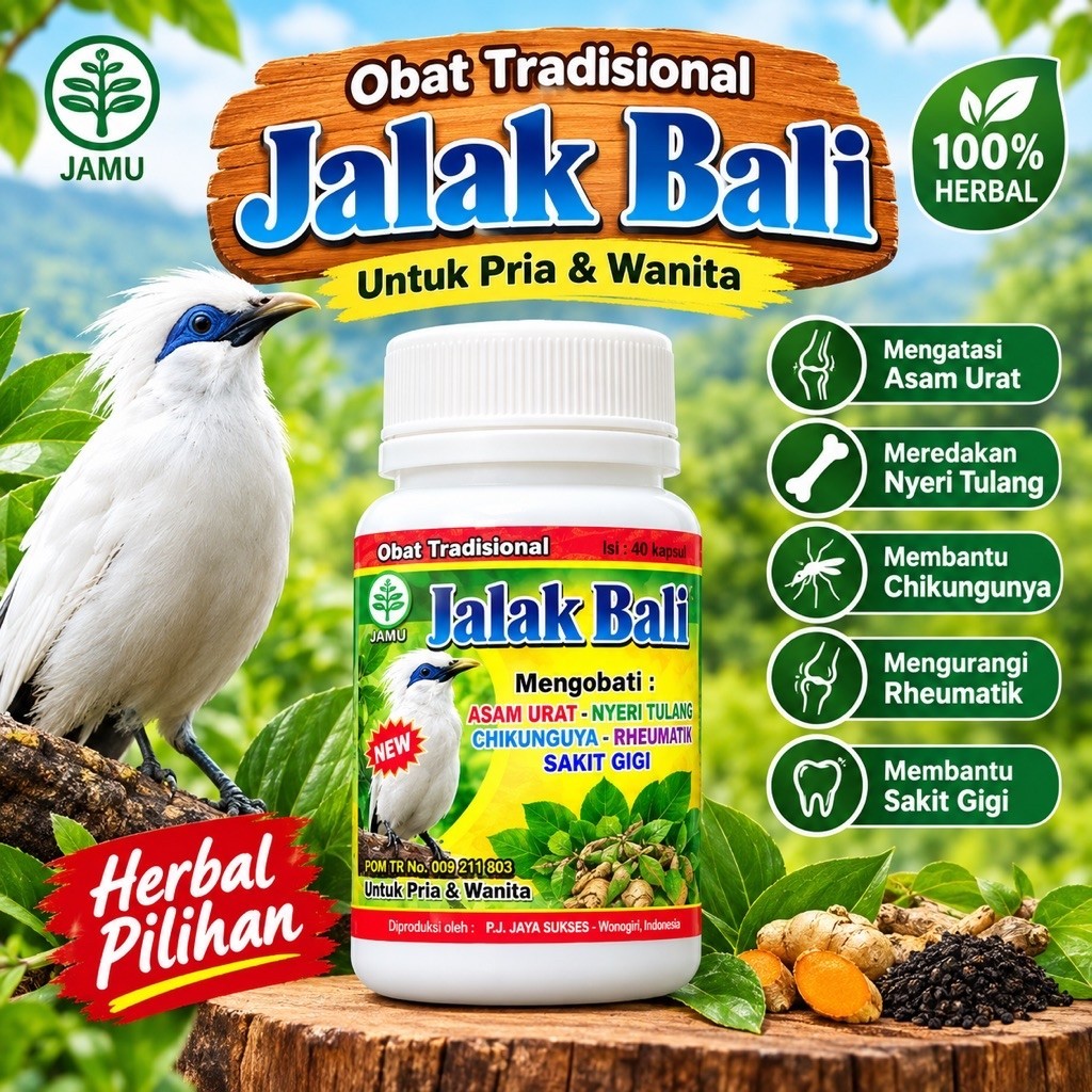 Obat Tradisional Jalak Bali JAMU Herbal untuk Pria & Wanita 40 kapsul