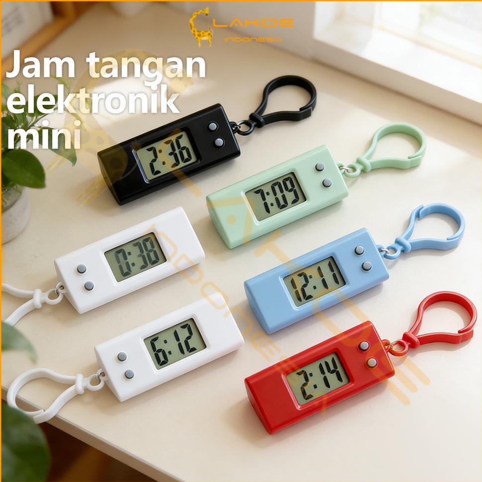 Lakoe Gantungan Kunci Jam Digital LCD Jam mini LCD digital Senyap Jam Digital LCD Saku Portabel