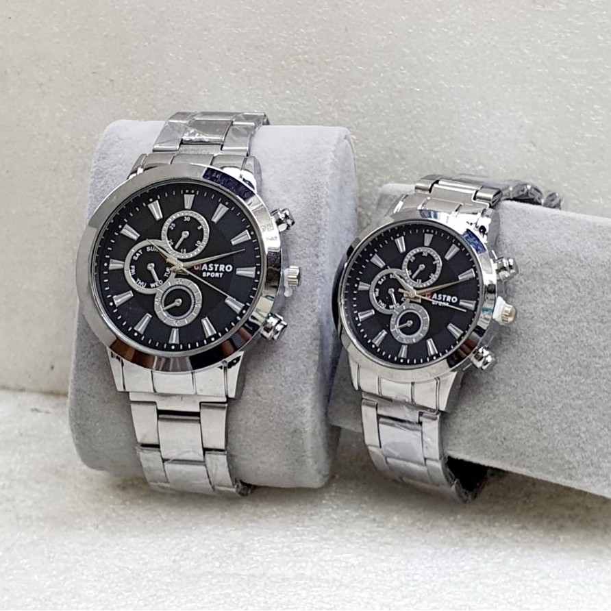 GASTRO SPORT- Jam Tangan Couple Wanita Pria Original Rantai Stainless
