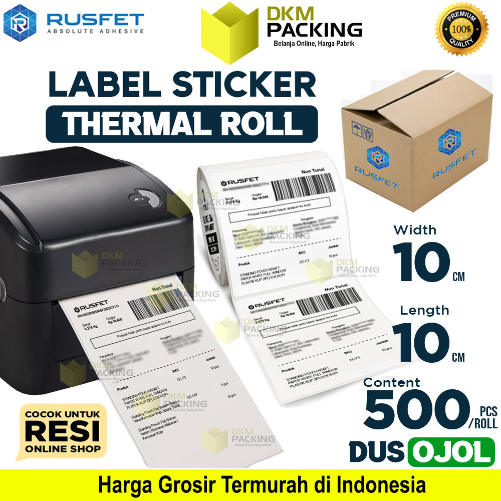 Thermal Label Sticker Paper Roll Resi Online RUSFET / DUS OJOL