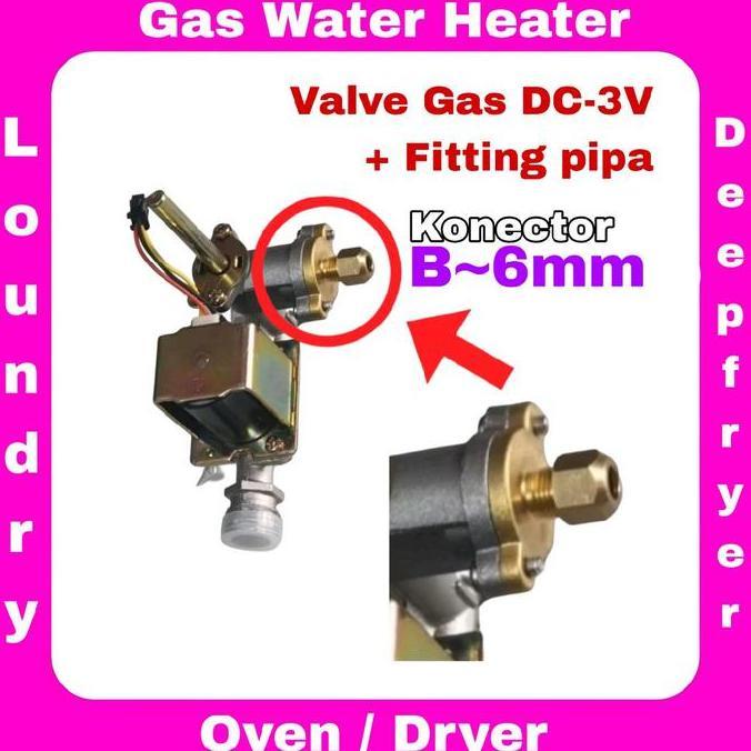 Valve Gas Inlet Kaki Gas Inlet Deep Fryer Oven Steamer Gas Water Heater Dc3V Selenoid
