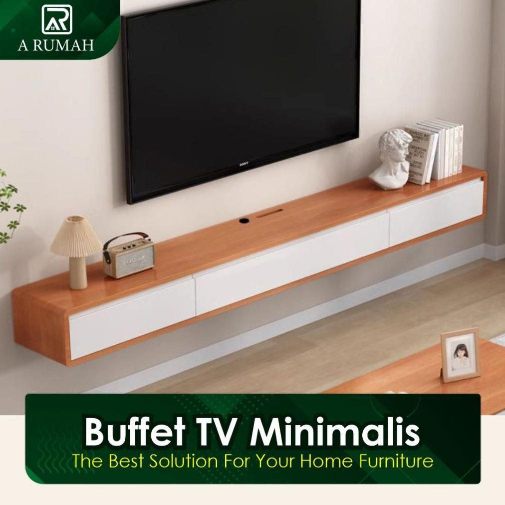 [NEZRA] Meja TV gantung minimalis  Rak TV gantung Minimalis Lemari TV Dinding Bupet TV Tempat Penyim