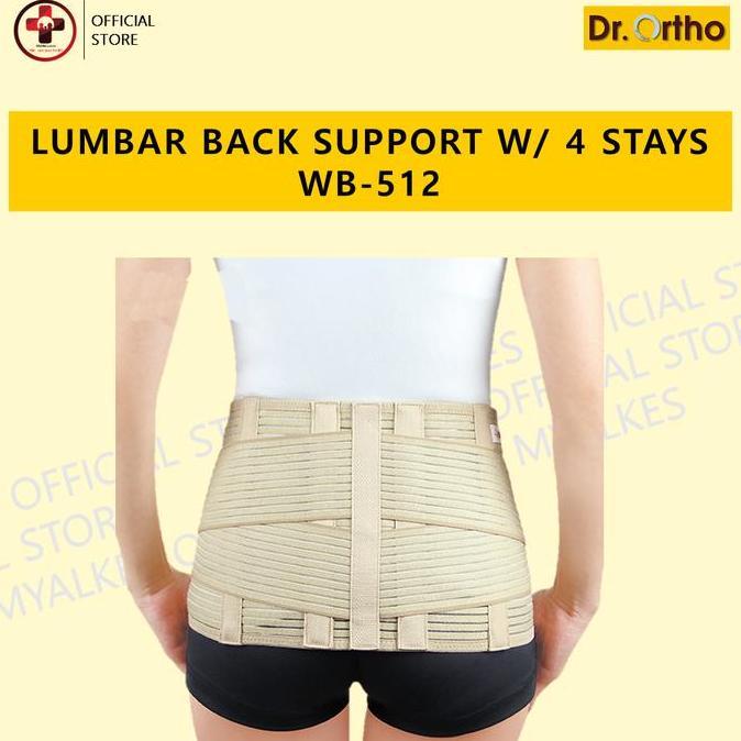 GALIHAMANAY7 - DR ORTHO WB-512 KORSET LUMBAL  DENGAN 4 STAYS UNTUK POSTUR TUBUH DAN KESEHATAN PUNGGU