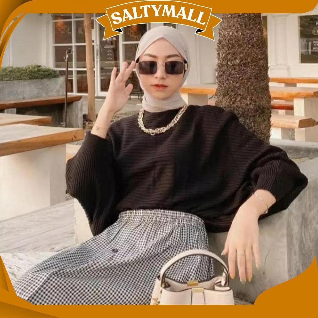 BLOUSE BAJU RAJUT BATWING | ATASAN WANITA MODEL KELELAWAR /Blouse Wanita ASA Ori