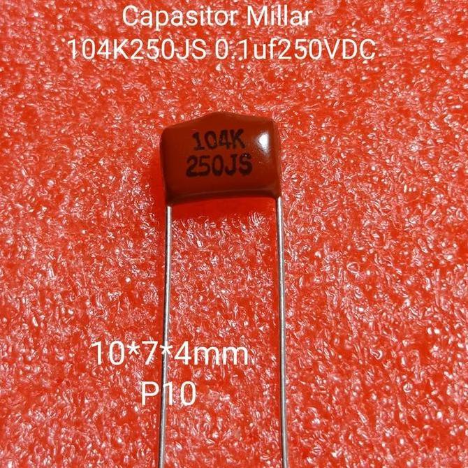 capasitor milar 104K 250V 100nf 0.1uf 250v P10