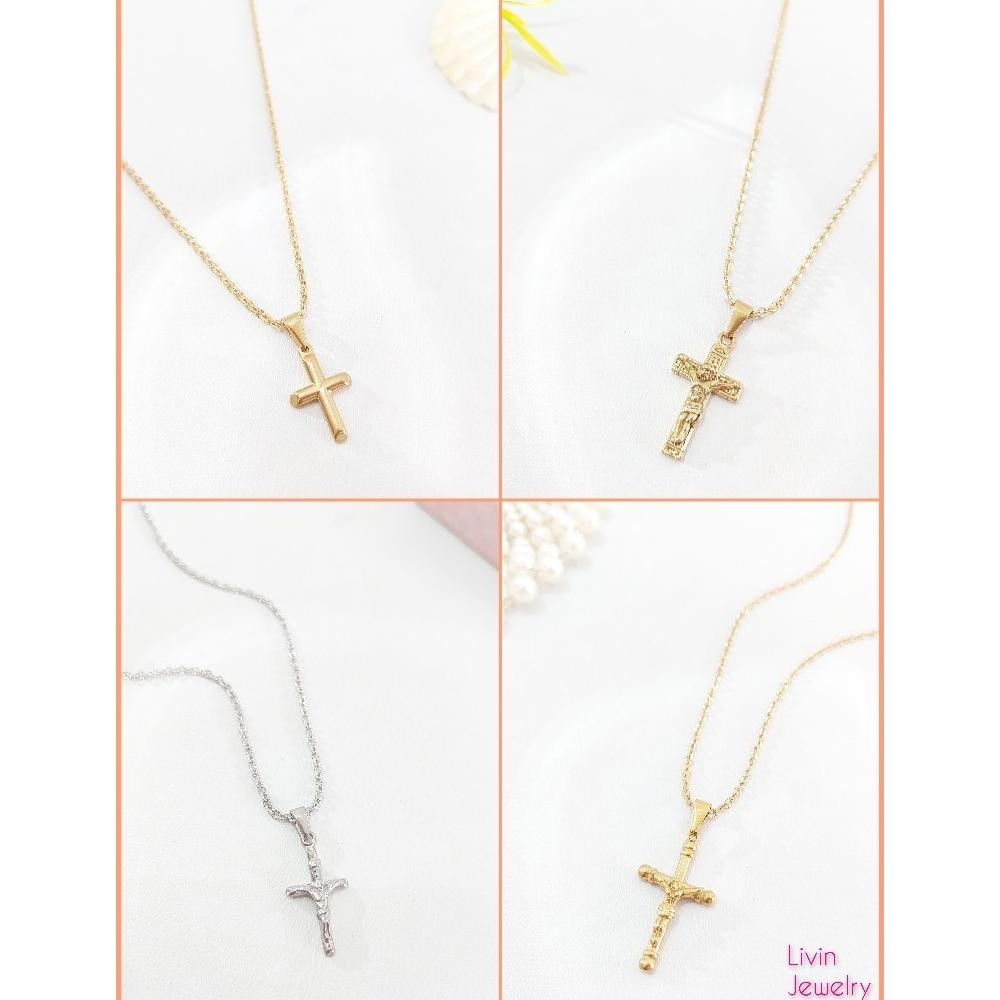 Kalung Salib Titanium KLT 401 - Kalung Salib Katolik - Kalung Salib Kristen Anti karat