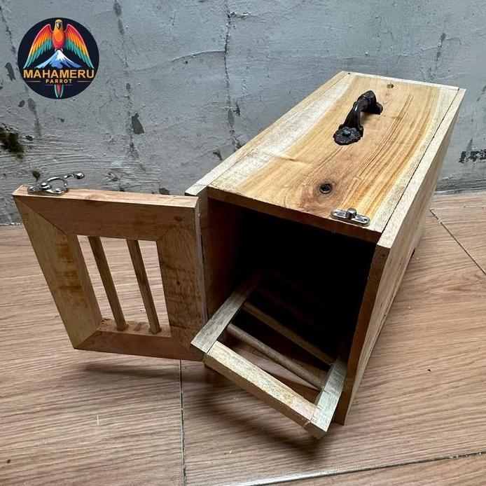 Box Burung FreeFly Parrot Pet Cargo Cage kayu