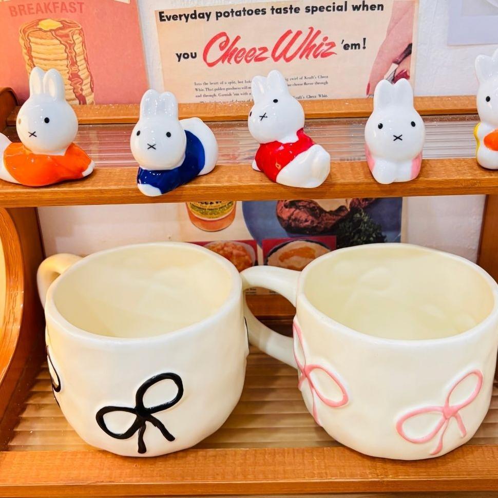 Mug Bentuk Pita Korea Aesthetic | Gelas Lucu Feminine Cute | Korean Style Mug