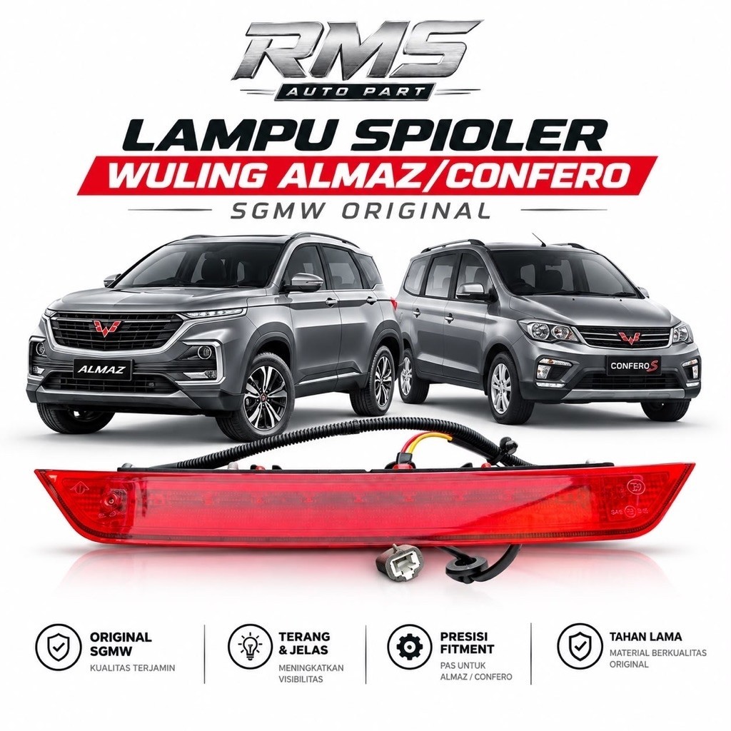 lampu spoiler wuling almaz/confero original SGMW lampu bagasi atas mobil wuling almaz wuling confero