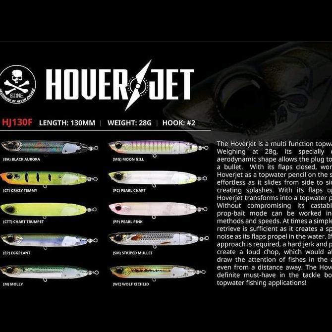 Bone Minnow Fishing Lure Topwater bait Hoverjet 100mm - 130mm