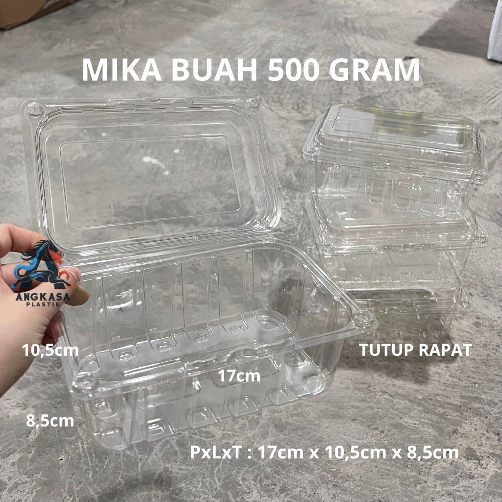 (50pcs) Mika Buah Tebal 500gr / Mika Strawberry 500ml /  Mika Buah Potong 500ml / Box Buah 500gr / B