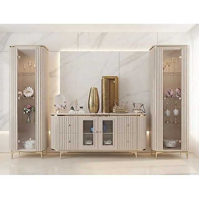 Set Kabinet Bufet dan Lemari Pajangan Kaca Minimalis Modern Desain Terbaru
