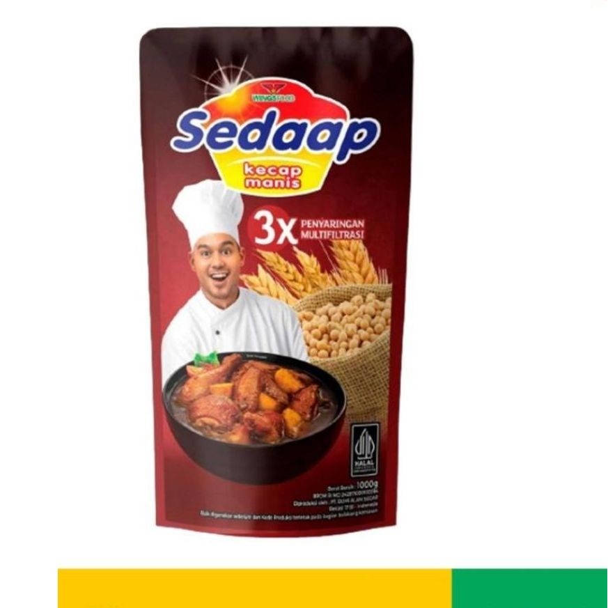 Kecap Manis Sedaap 1kg - Aroma Khas, Gurih, dan Kental - 1000g