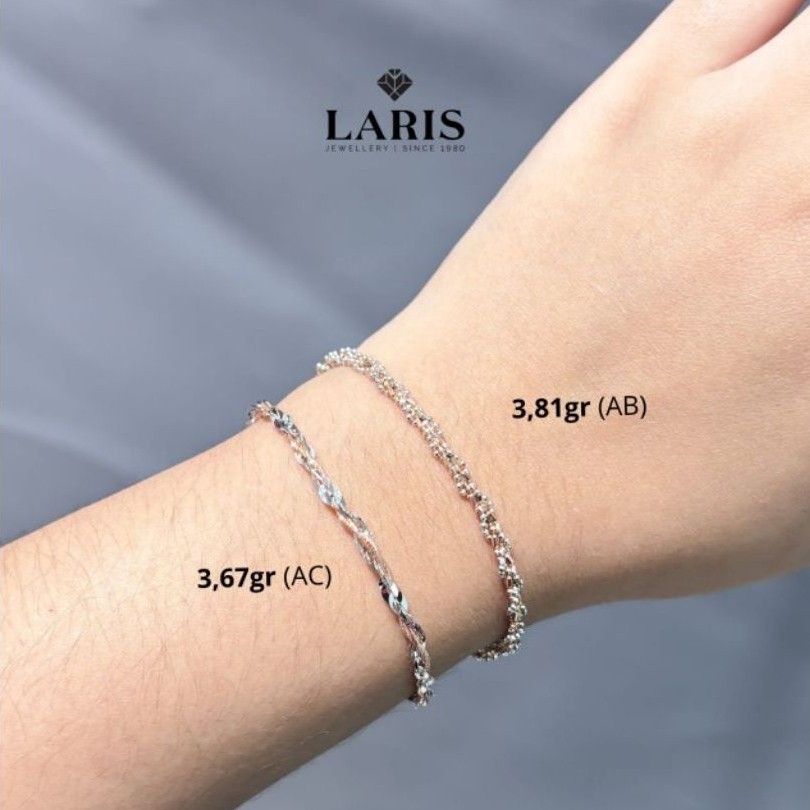 Laris jewellery Gelang rantai emas putih