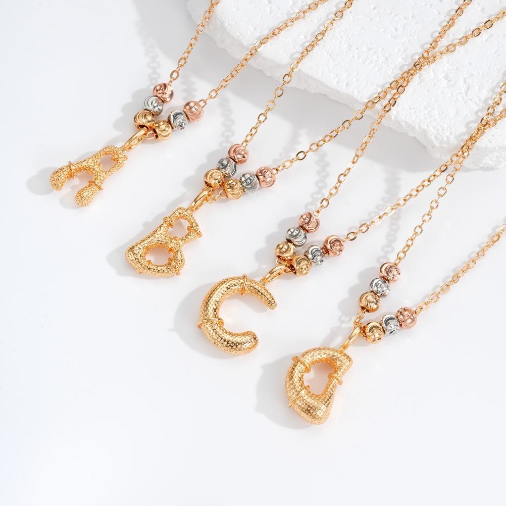 Hyl Jewelry  Kalung Titanium Huruf Muda Emas Wanita Anti Karat Asli Panjang 658N