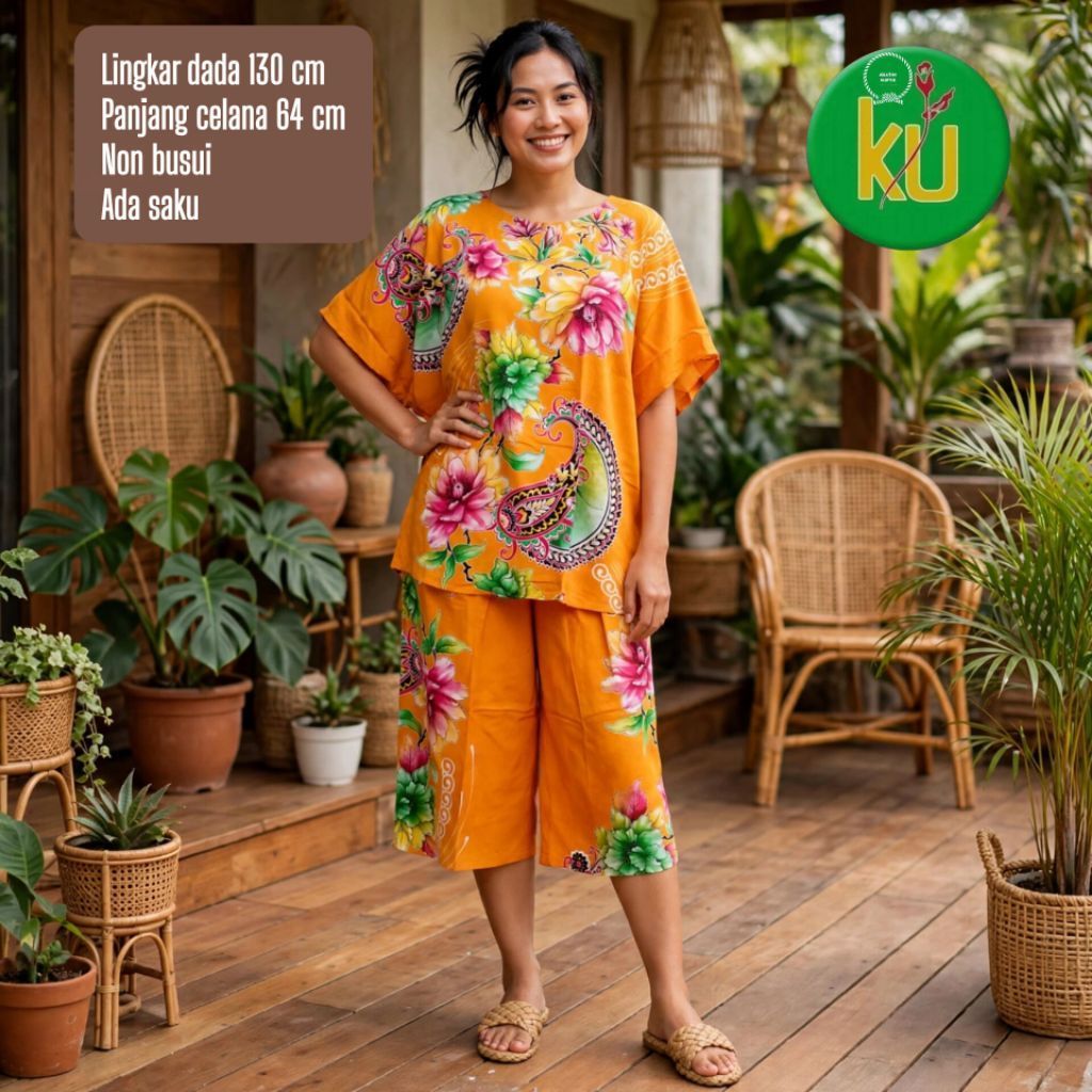 PROMO Setelan Kencana Ungu Jumbo LL Stelan BabydollKencana Ungu Label Biru Asli