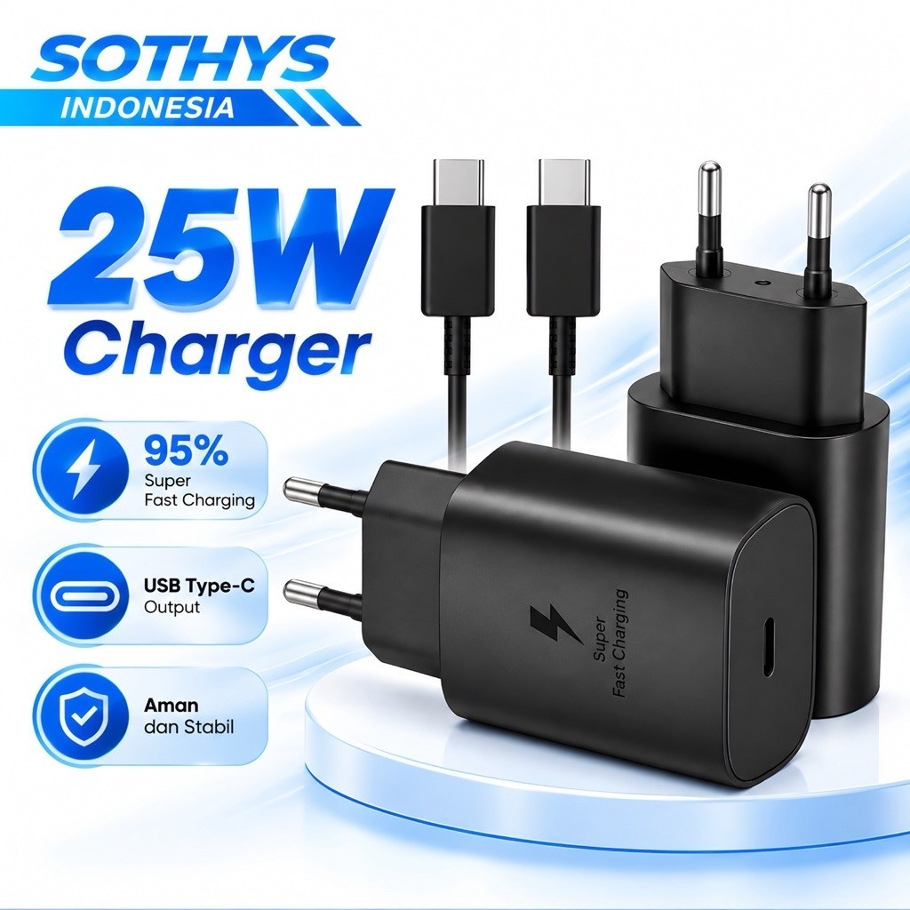 Charger Samsung Original PD 25W Super Fast Charging Usb Type C To C