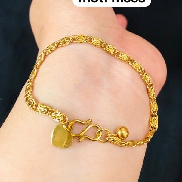 gelang  motf mas titanium