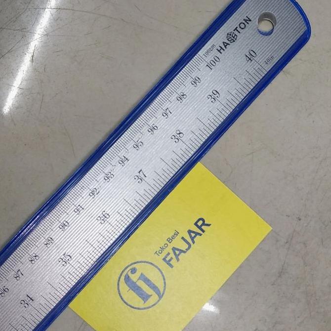 {{{{{{] Penggaris Mistar Rol besi stainless steel baja 1 meter 100 cm TEBAL