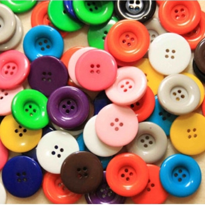 Kancing baju 2cm Warna Warni Random