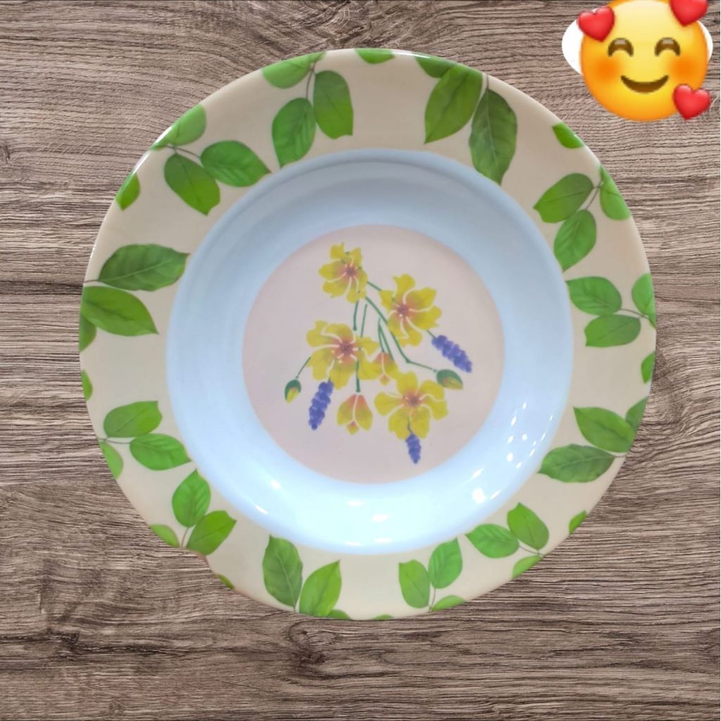 PIRING MAKAN SEMI MELAMIN MOTIF 1 LUSIN