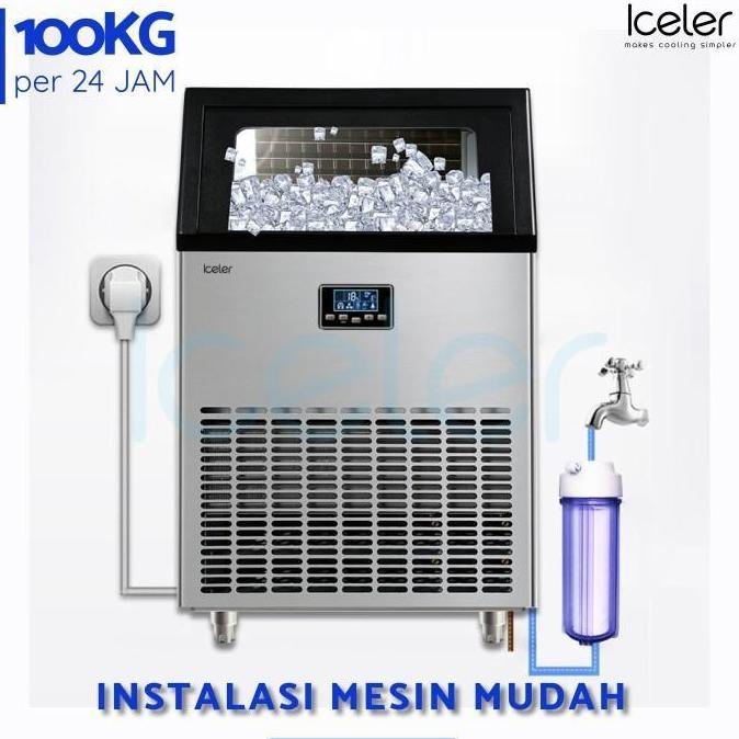 Why- Mesin Es Batu Kristal Iceler Ice Maker 100Kg/24Jam Kapasitas Besar
