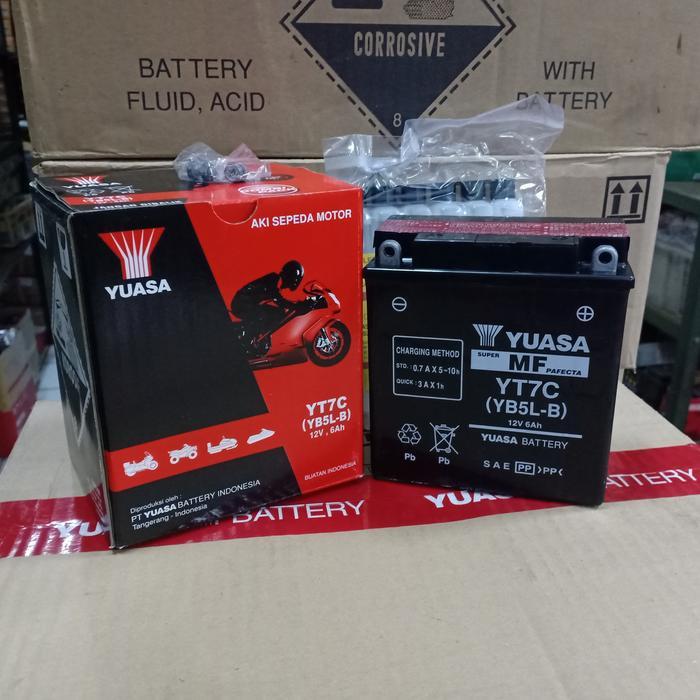 Aki Yuasa YT7C Aki Kering Grand Mio Jupiter Tornado Megapro Asli Yuasa