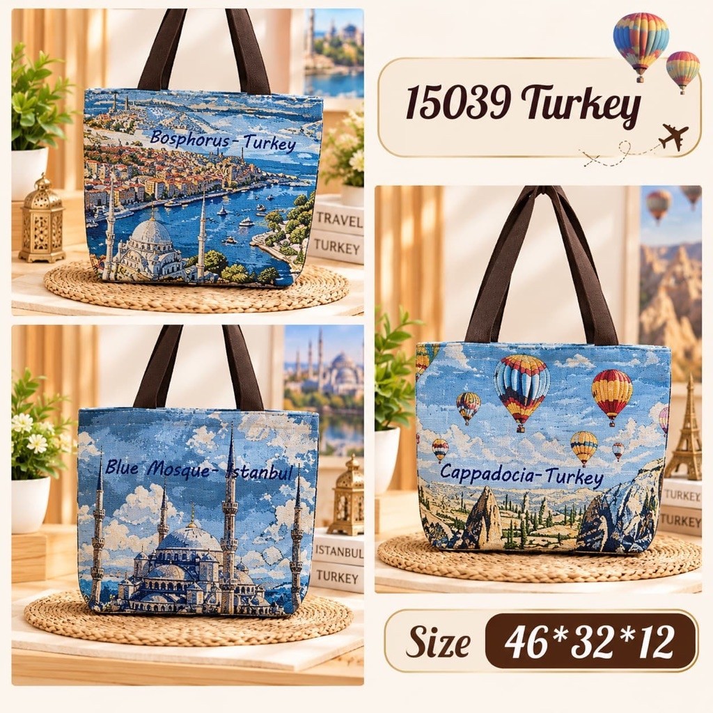 Tas tote kanvas import turki // oleh oleh istanbul turki cappadocia // tas tote kanvas kapasitas bes