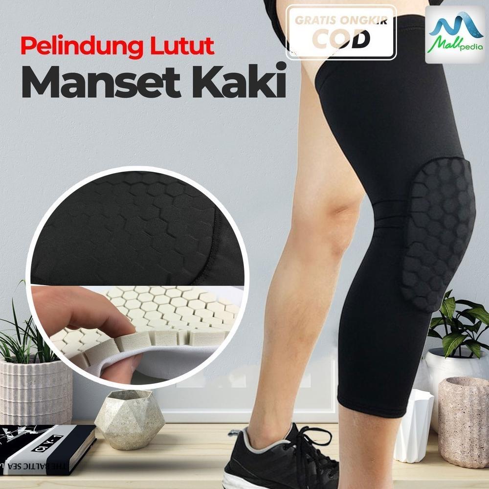 PM77-Pelindung Lutut Kaki Manset Olahraga Stocking Pria Wanita Leging Sport Basket Sepakbola Futsal 