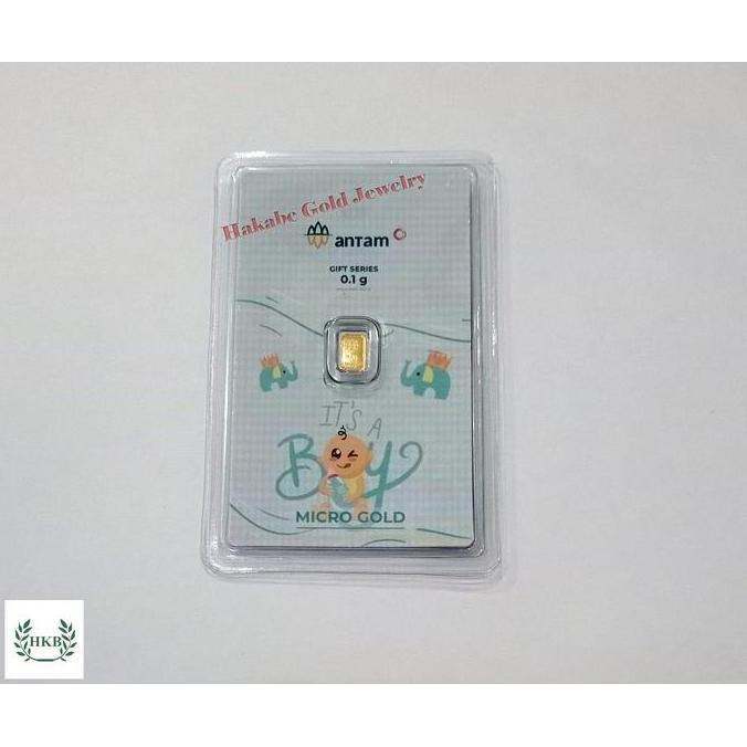 Terlaris Logam Mulia Antam Gift Series Baby Boy 0.1 Gram 24K Fine Gold 999.9