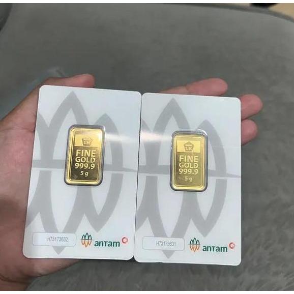 Terlaris Antam Logam Mulia Certicard Emas Batangan 5 Gram, Lm Antam - 5 Gram