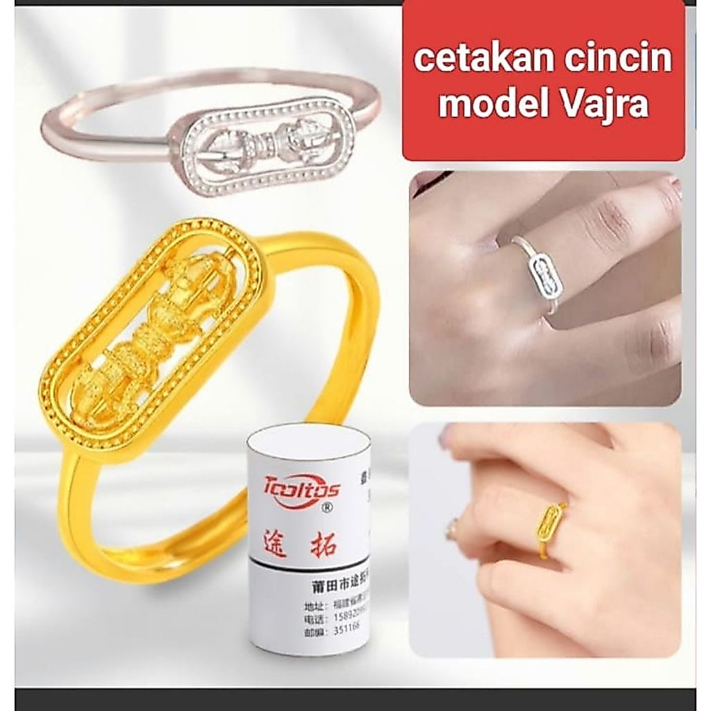 Cetakan cincin emas perak model Vajra keren