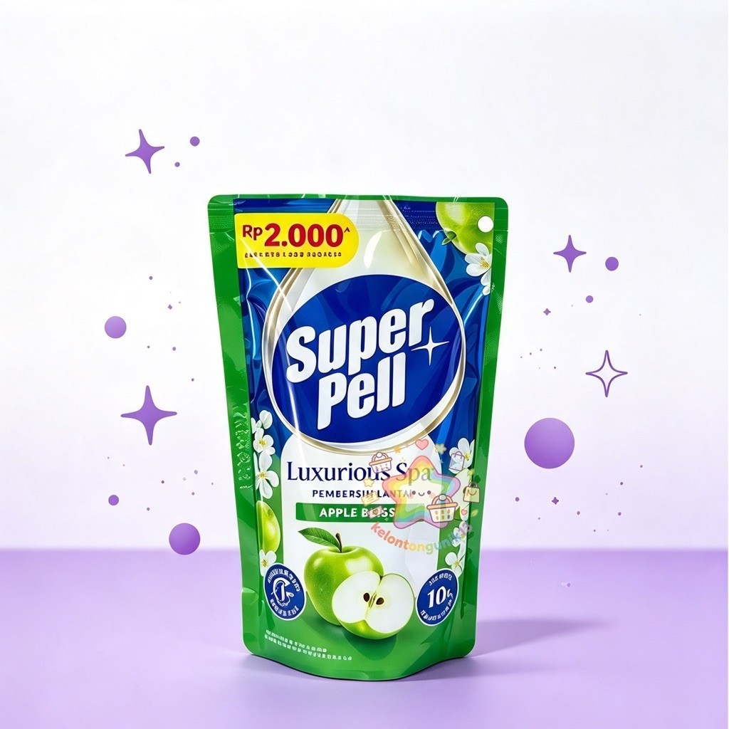 [ 1 POUCH ] SUPER PELL LANTAI APEL BLISS 100 ML / SUPER PEL SACHET / SABUN LANTAI / PEMBERSIH LANTAI