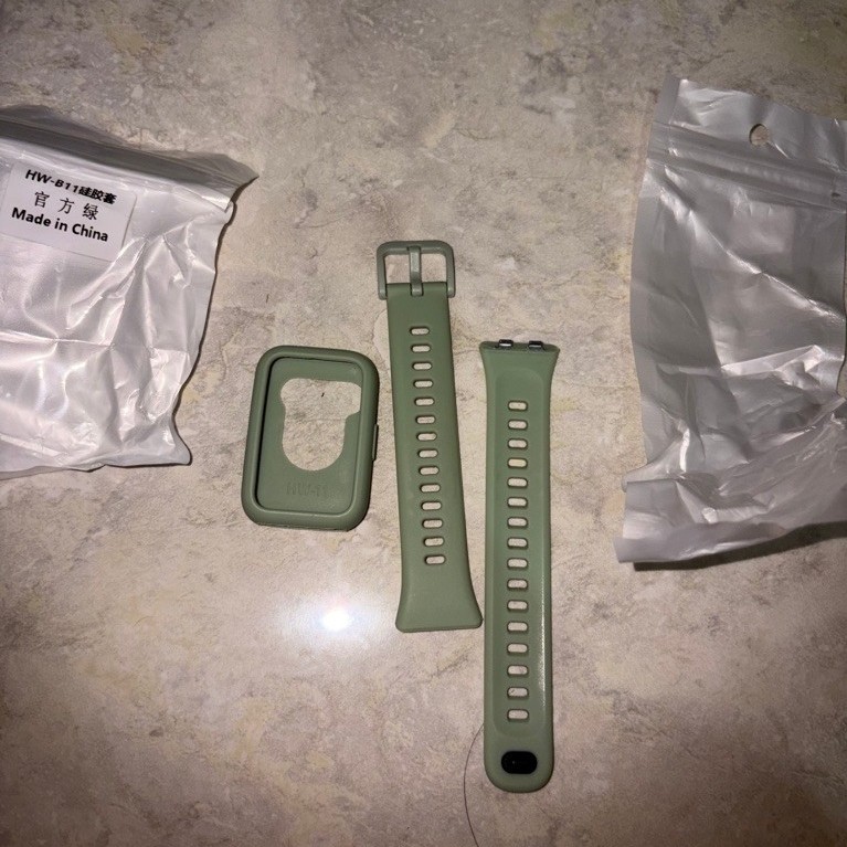 Second like new Strap Rubber Huawei Band 11 Silicone case Sage green soft green + silicone case huaw