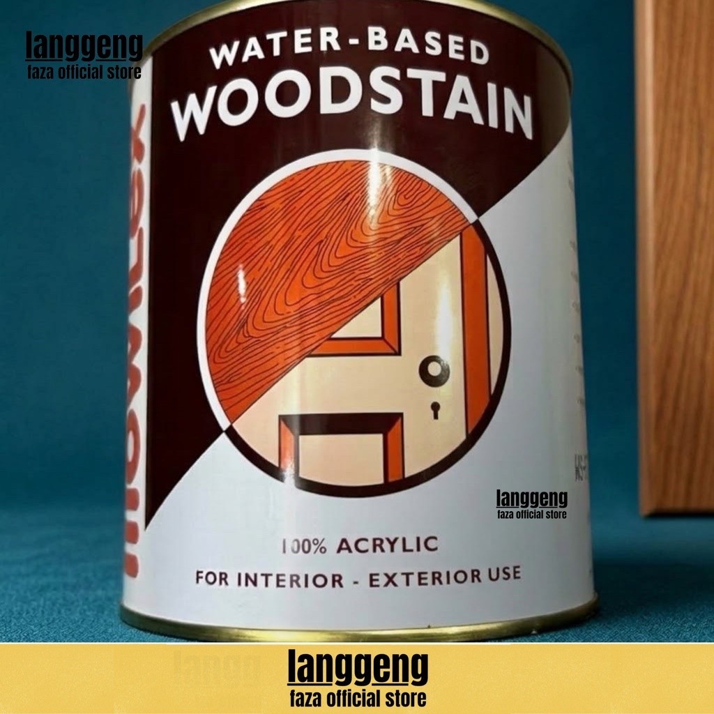 Politur MOWILEX WOODSTAIN Water Based (1 Liter) Cat Politur Pelapis Kayu Kualitas Premium Menggunaka