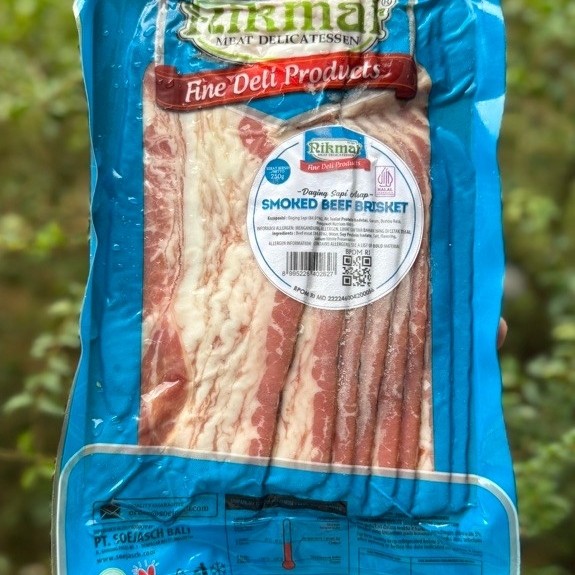 NIKMAT smoked beef brisket bacon daging sapi slice asap 250gr