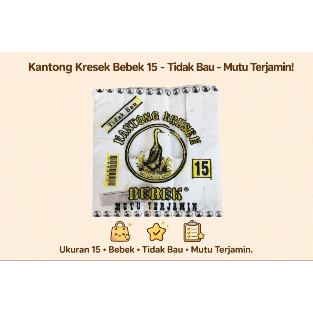 Kantong Kresek Cap Bebek Warna Putih - Kresek 15 24 26