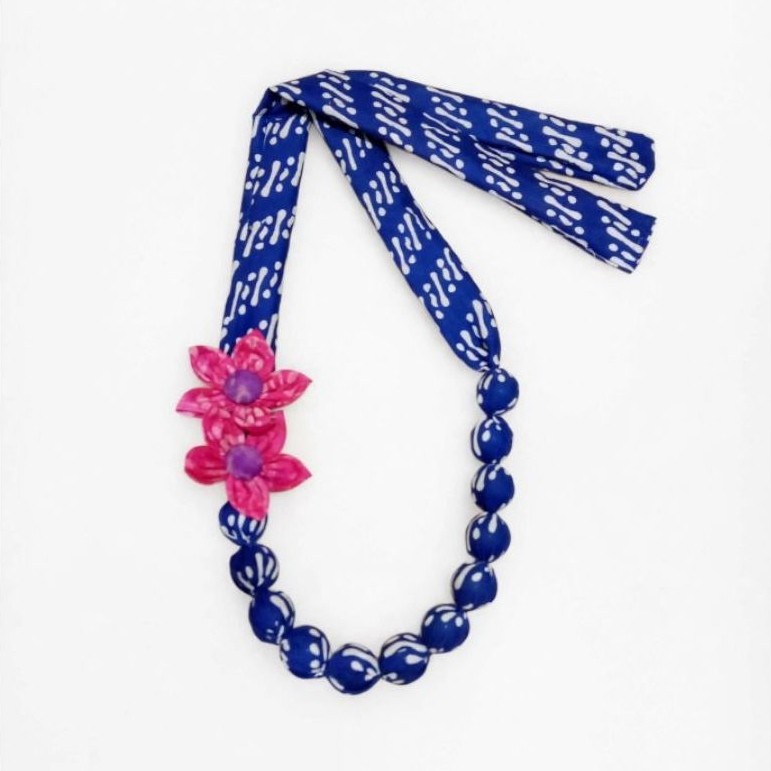 Kalung Batik Mote Bunga Kalung Etnik Kalung Handmade