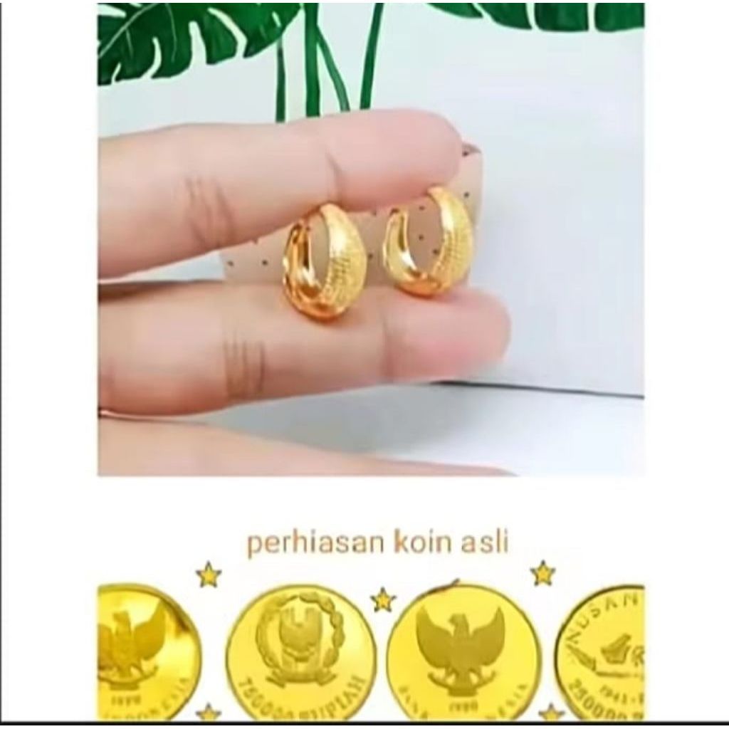 ANTING CLIP EMAS BULAT MODEL TERBARU ANTING KEKINIAN