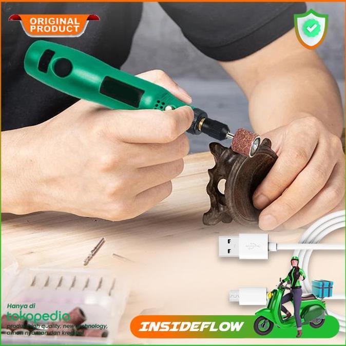 Alat Bor Listrik Mini USB Portable Polishing Grinder Ukir Rechargeable
